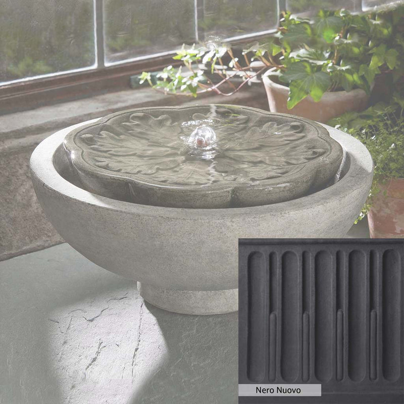 Nero Nuovo Patina for the Campania International M-Series Flores Fountain, bold dramatic black patina for the garden.