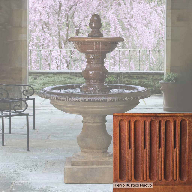Ferro Rustico Nuovo Patina for the Campania International San Pietro Fountain, red and orange blended in this striking color for the garden.