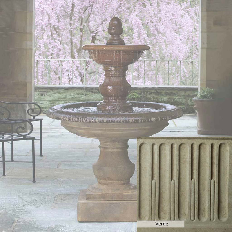 Verde Patina for the Campania International San Pietro Fountain, green and gray come together in a soft tone blended into a soft green.