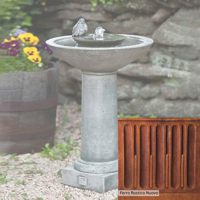 Ferro Rustico Nuovo Patina for the Campania International Aya Fountain, red and orange blended in this striking color for the garden.