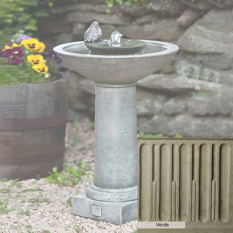 Verde Patina for the Campania International Aya Fountain, green and gray come together in a soft tone blended into a soft green.