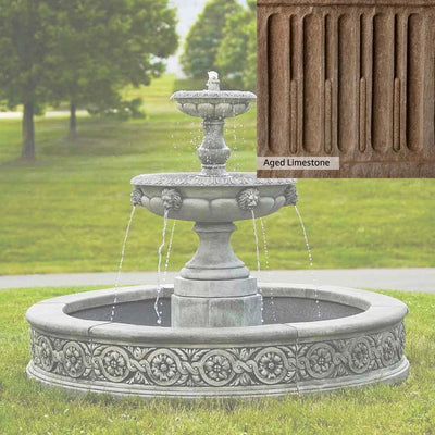 Aged Limestone Patina for the Campania International Parisienne Two Tier Fountain, brown, orange, and green for an old stone look.