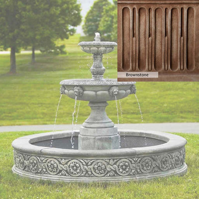 Brownstone Patina for the Campania International Parisienne Two Tier Fountain, brown blended with hints of red and yellow, works well in the garden.