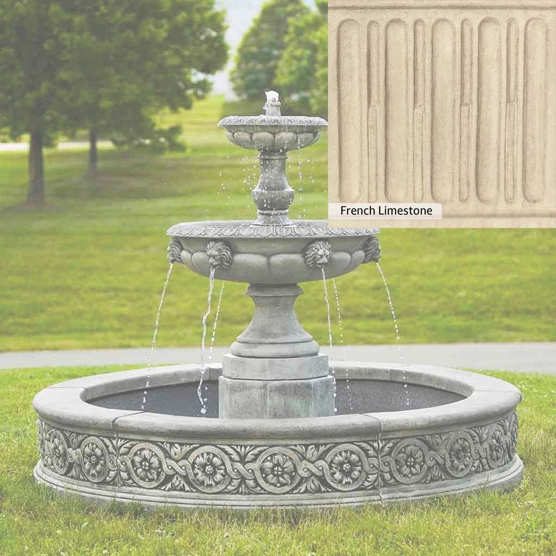 Ferro Rustico Nuovo Patina for the Campania International Parisienne Two Tier Fountain, red and orange blended in this striking color for the garden.
