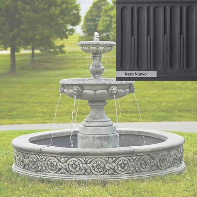 Nero Nuovo Patina for the Campania International Parisienne Two Tier Fountain, bold dramatic black patina for the garden.