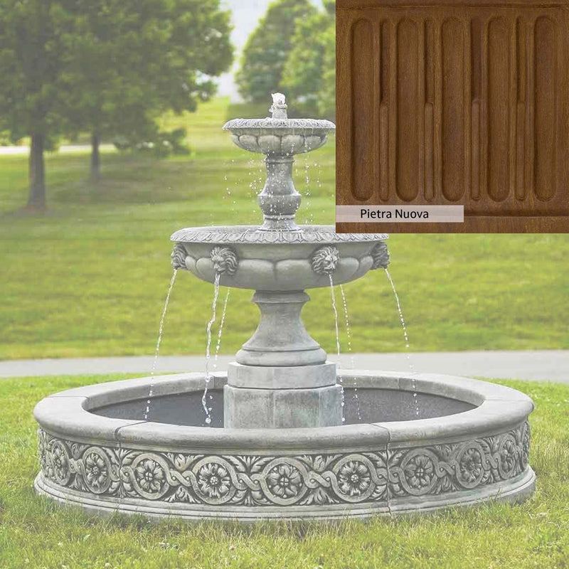 Pietra Nuova Patina for the Campania International Parisienne Two Tier Fountain, a rich brown blended with black and orange.