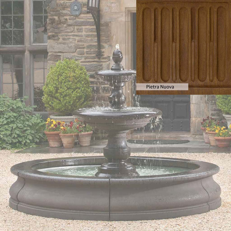Pietra Nuova Patina for the Campania International Caterina Fountain in Basin, a rich brown blended with black and orange.