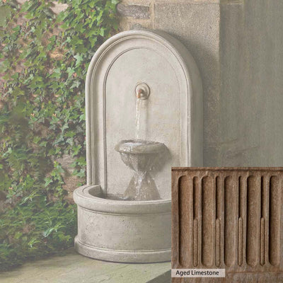 Aged Limestone Patina for the Campania International Colonna Fountain, brown, orange, and green for an old stone look.