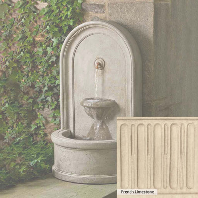 French Limestone Patina for the Campania International Colonna Fountain, old-world creamy white with ivory undertones.