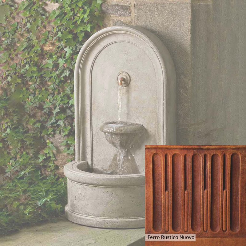 Ferro Rustico Nuovo Patina for the Campania International Colonna Fountain, red and orange blended in this striking color for the garden.