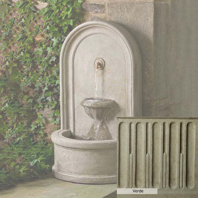 Verde Patina for the Campania International Colonna Fountain, green and gray come together in a soft tone blended into a soft green.