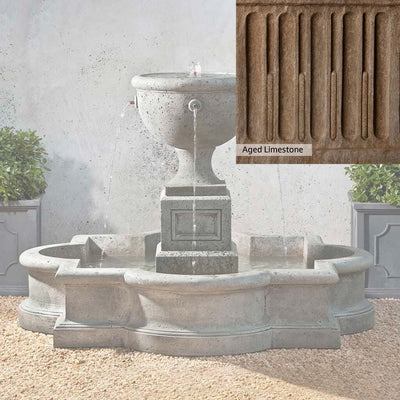 Aged Limestone Patina for the Campania International Navonna Fountain, brown, orange, and green for an old stone look.