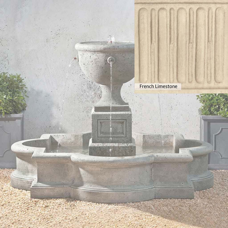 French Limestone Patina for the Campania International Navonna Fountain, old-world creamy white with ivory undertones.