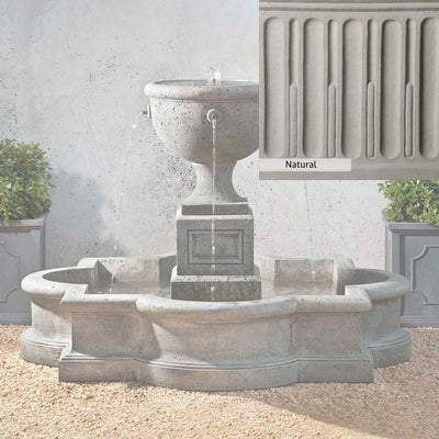 Natural Patina for the Campania International Navonna Fountain is unstained cast stone the brightest and whitest that ages over time.