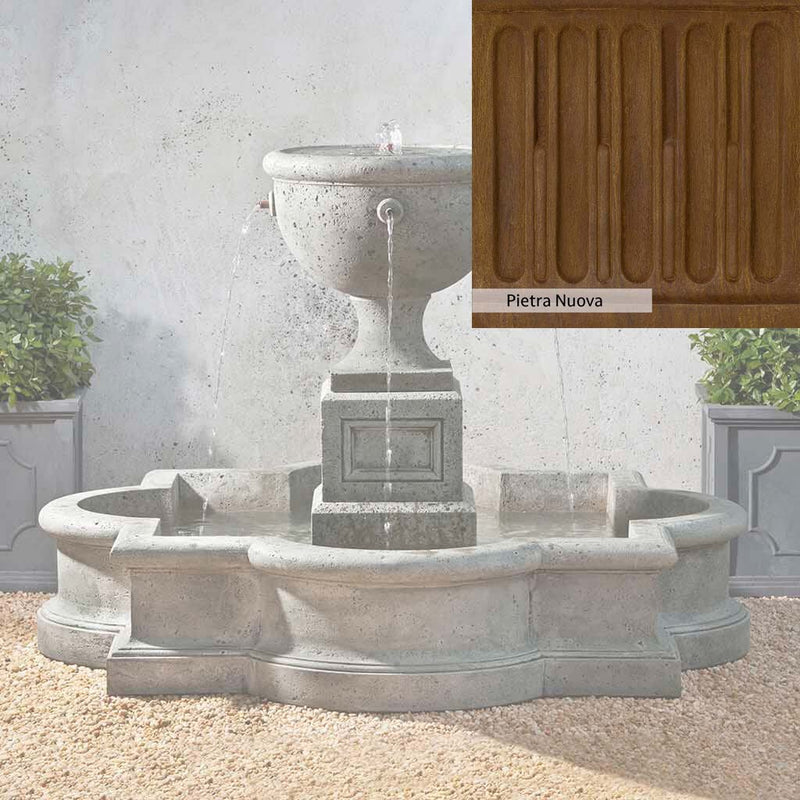 Pietra Nuova Patina for the Campania International Navonna Fountain, a rich brown blended with black and orange.