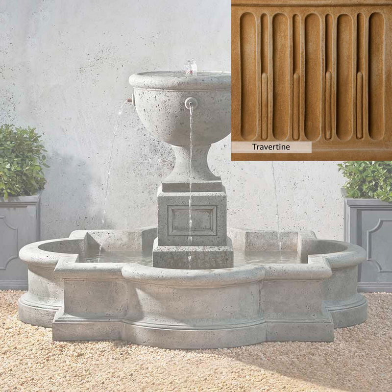 Travertine Patina for the Campania International Navonna Fountain, soft yellows, oranges, and brown for an old-word garden.