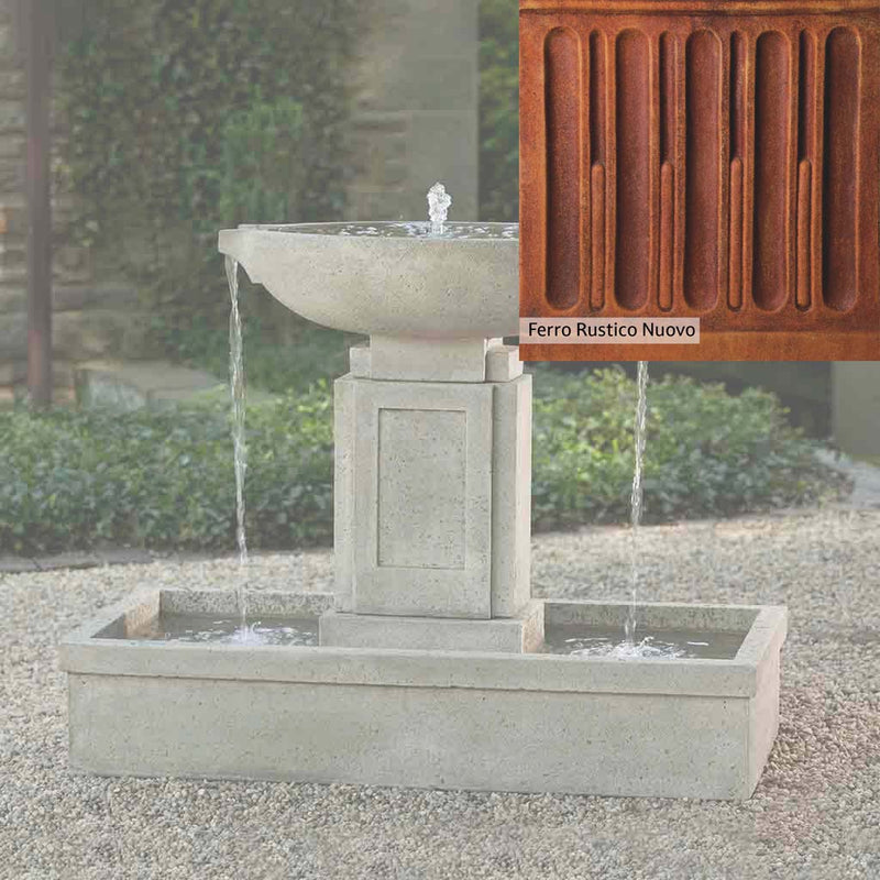 Ferro Rustico Nuovo Patina for the Campania International Austin Fountain, red and orange blended in this striking color for the garden.