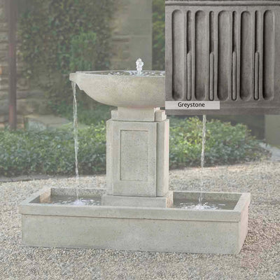 Greystone Patina for the Campania International Austin Fountain, a classic gray, soft, and muted, blends nicely in the garden.
