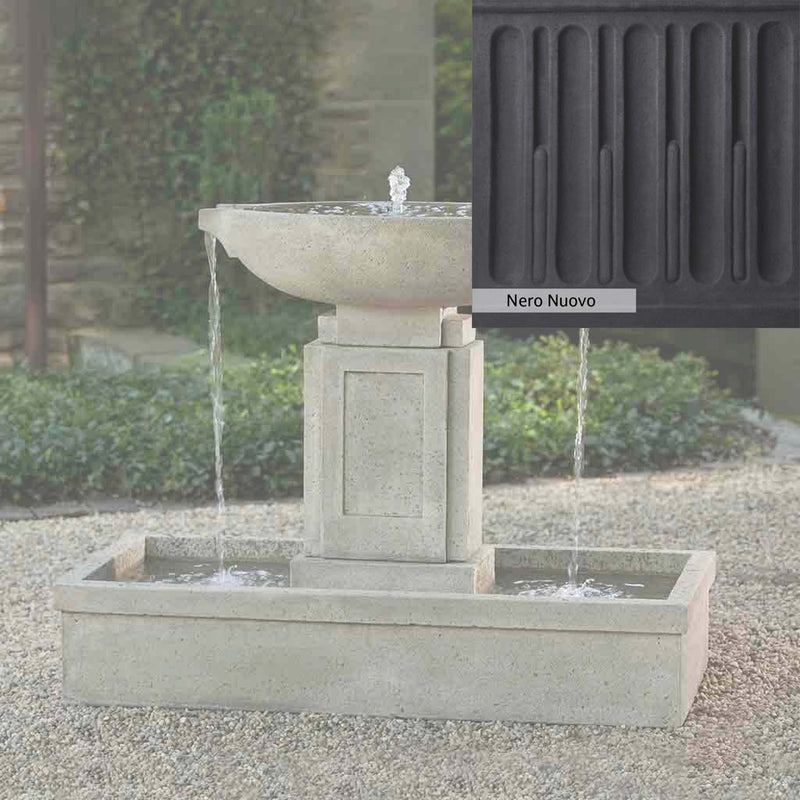 Nero Nuovo Patina for the Campania International Austin Fountain, bold dramatic black patina for the garden.