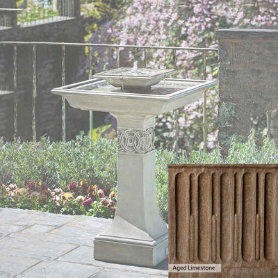 Aged Limestone Patina for the Campania International Portwenn Fountain, brown, orange, and green for an old stone look.