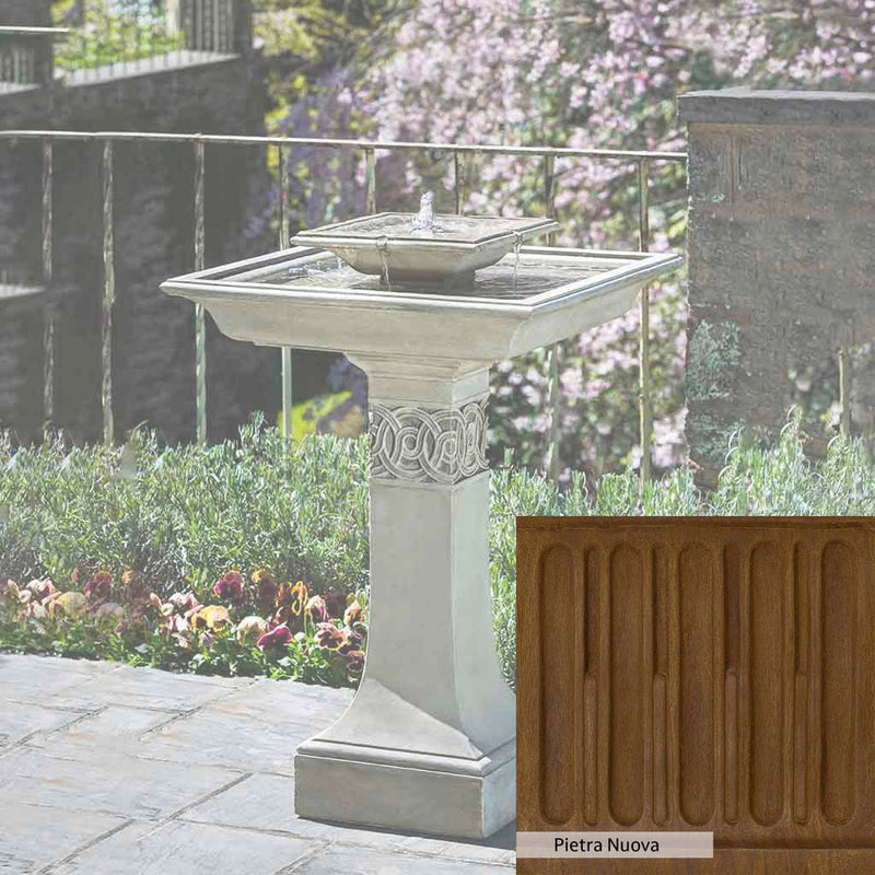 Pietra Nuova Patina for the Campania International Portwenn Fountain, a rich brown blended with black and orange.
