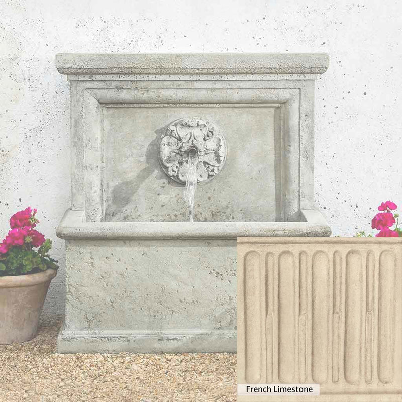 French Limestone Patina for the Campania International St. Aubin Fountain, old-world creamy white with ivory undertones.