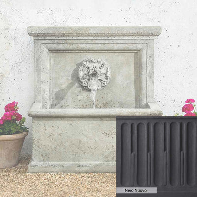 Nero Nuovo Patina for the Campania International St. Aubin Fountain, bold dramatic black patina for the garden.