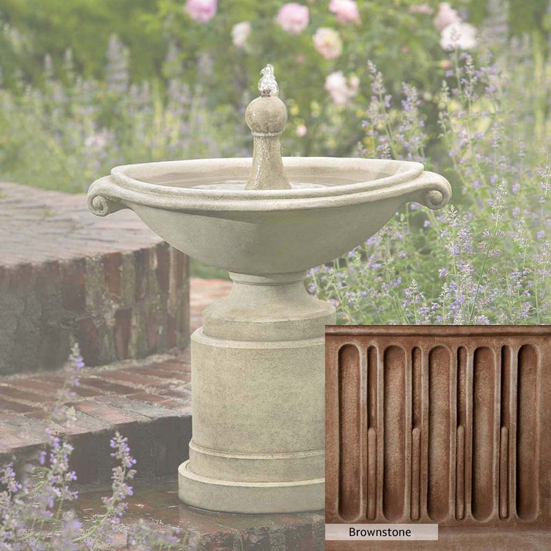 Copper Bronze Patina for the Campania International Borghese Fountain in Basin, blues and greens blended into the look of aged copper.