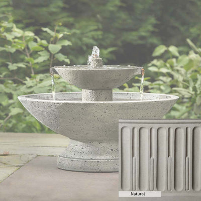 Natural Patina for the Campania International Jensen Oval Fountain is unstained cast stone the brightest and whitest that ages over time.