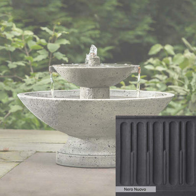Nero Nuovo Patina for the Campania International Jensen Oval Fountain, bold dramatic black patina for the garden.