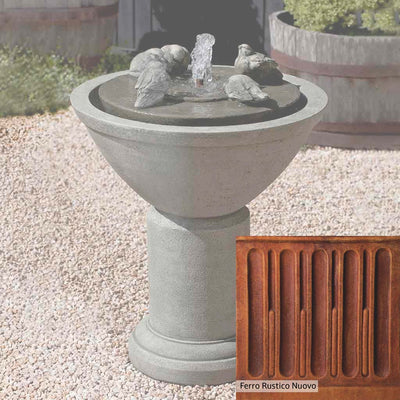 Ferro Rustico Nuovo Patina for the Campania International Passaros II Fountain, red and orange blended in this striking color for the garden.