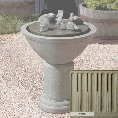 Verde Patina for the Campania International Passaros II Fountain, green and gray come together in a soft tone blended into a soft green.