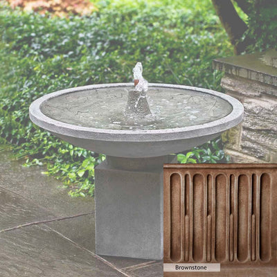 Brownstone Patina for the Campania International Autumn Leaves Fountain, brown blended with hints of red and yellow, works well in the garden.