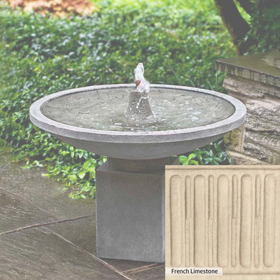 French Limestone Patina for the Campania International Autumn Leaves Fountain, old-world creamy white with ivory undertones.