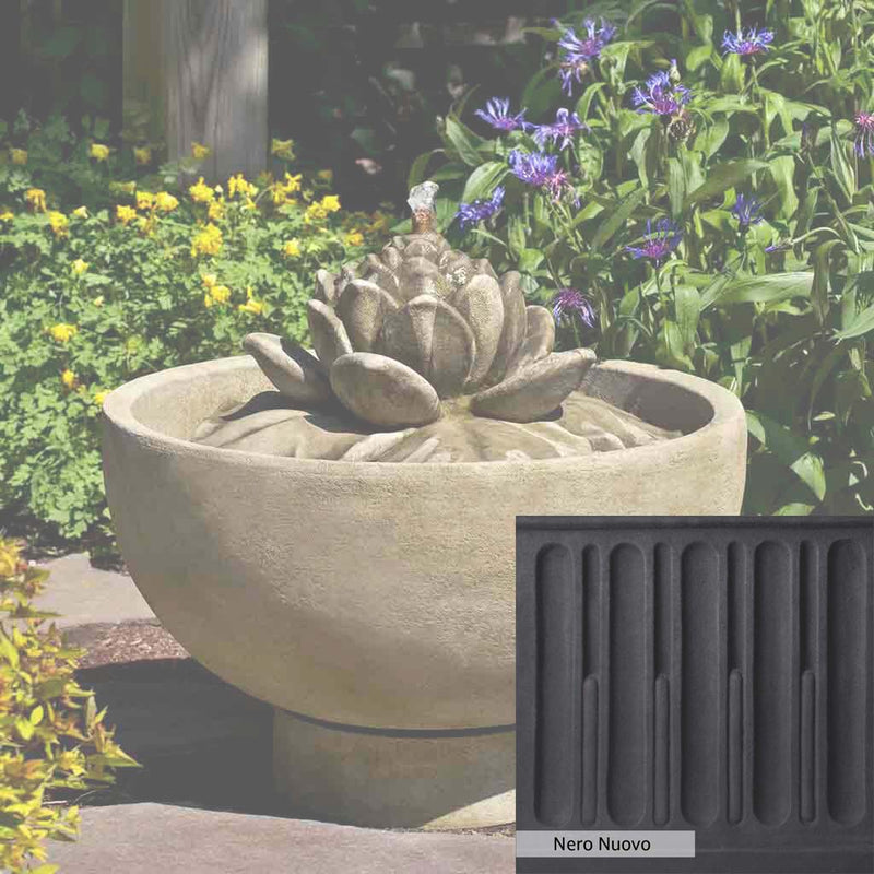 Nero Nuovo Patina for the Campania International Smithsonian Lotus Fountain, bold dramatic black patina for the garden.