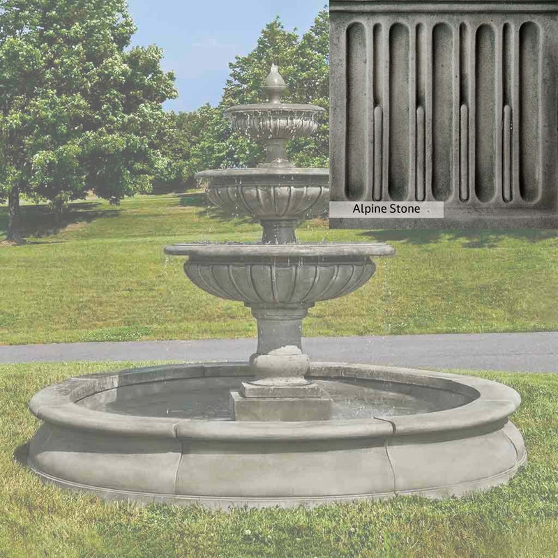 Alpine Stone Patina for the Campania International Estate Longvue Fountain, a medium gray with a bit of green to define the details.