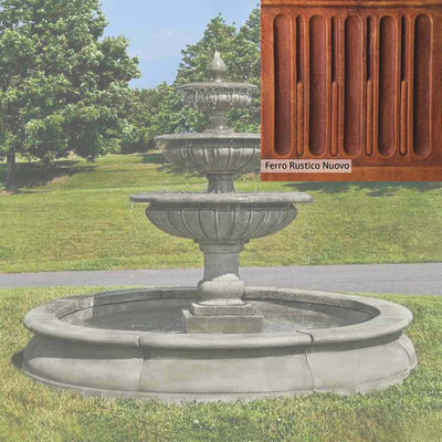 Ferro Rustico Nuovo Patina for the Campania International Estate Longvue Fountain, red and orange blended in this striking color for the garden.