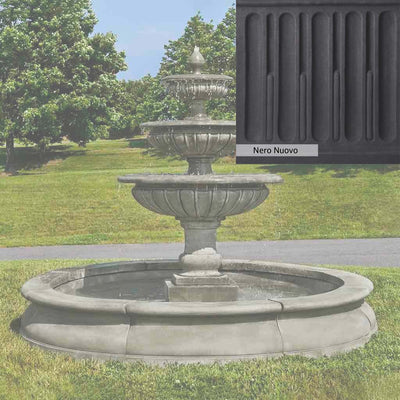 Nero Nuovo Patina for the Campania International Estate Longvue Fountain, bold dramatic black patina for the garden.