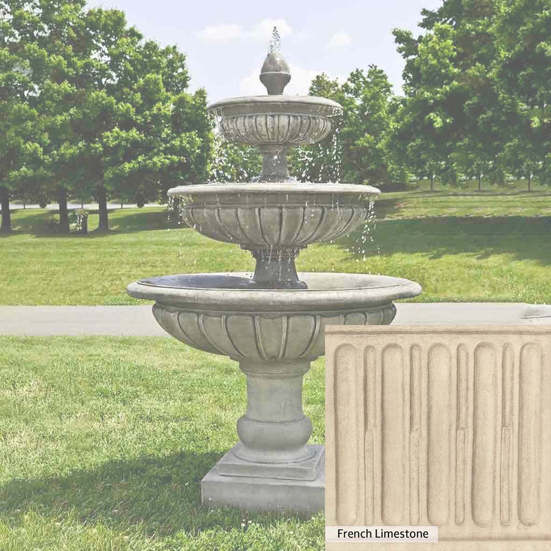 Ferro Rustico Nuovo Patina for the Campania International Three Tier Longvue Fountain, red and orange blended in this striking color for the garden.