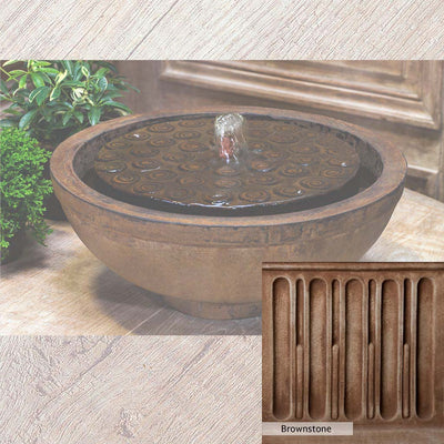 Brownstone Patina for the Campania International Cirrus Garden Terrace Fountain, brown blended with hints of red and yellow, works well in the garden.