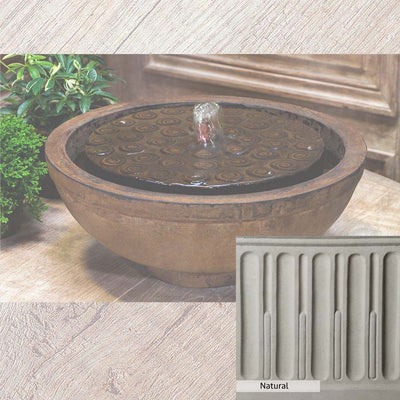 Natural Patina for the Campania International Cirrus Garden Terrace Fountain is unstained cast stone the brightest and whitest that ages over time.