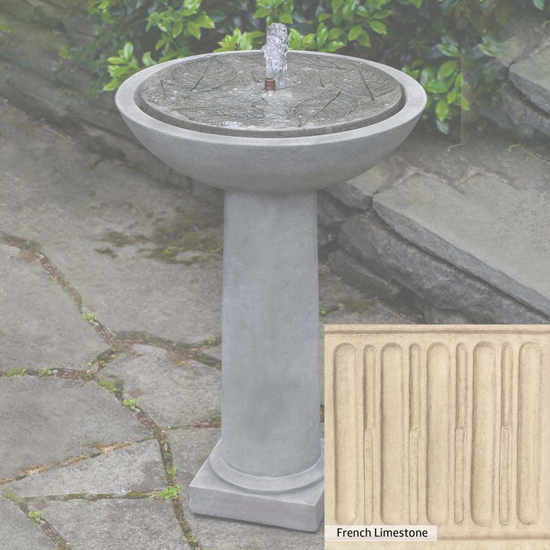 Ferro Rustico Nuovo Patina for the Campania International Hydrangea Leaves Birdbath Fountain, red and orange blended in this striking color for the garden.