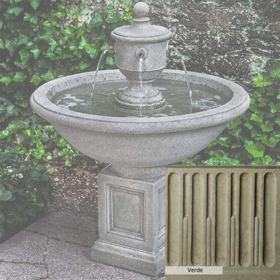 Verde Patina for the Campania International Rochefort Fountain, green and gray come together in a soft tone blended into a soft green.