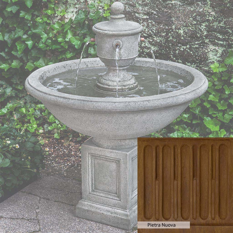 Pietra Nuova Patina for the Campania International Rochefort Fountain, a rich brown blended with black and orange.