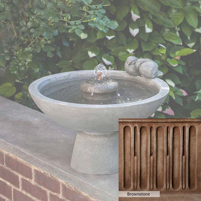 Brownstone Patina for the Campania International Paradiso Fountain, brown blended with hints of red and yellow, works well in the garden.