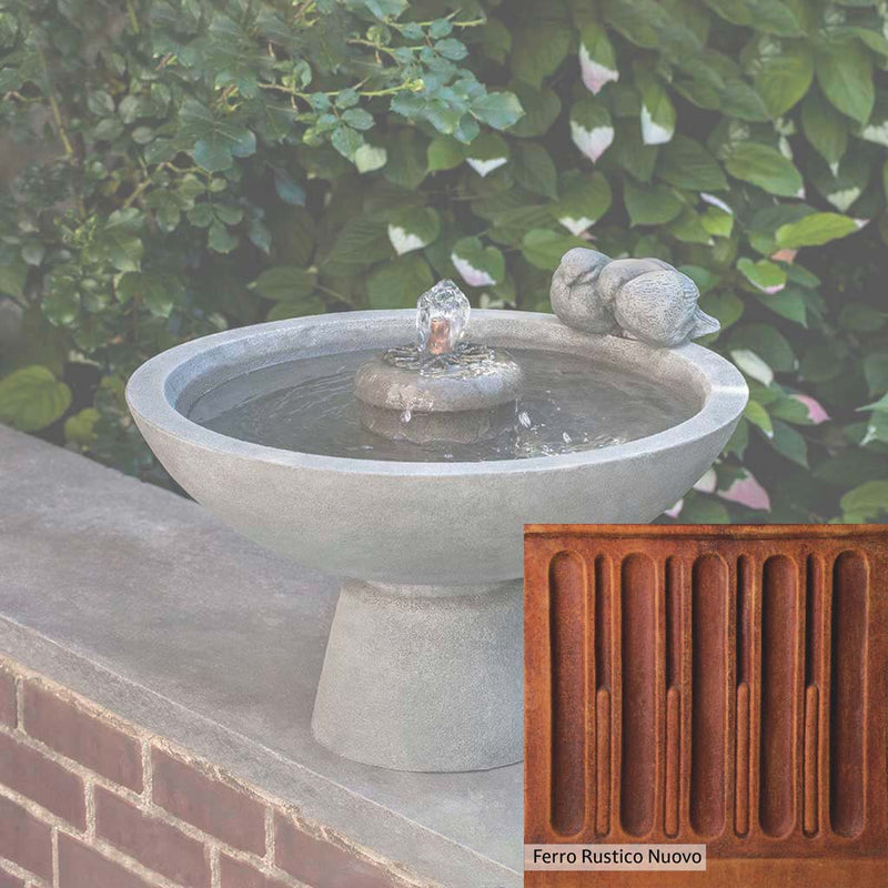 Ferro Rustico Nuovo Patina for the Campania International Paradiso Fountain, red and orange blended in this striking color for the garden.