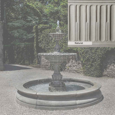 Natural Patina for the Campania International Charleston Garden Fountain in Basinis unstained cast stone the brightest and whitest that ages over time.