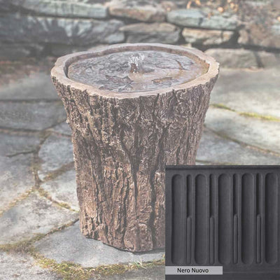 Nero Nuovo Patina for the Campania International Adirondack Fountain, bold dramatic black patina for the garden.