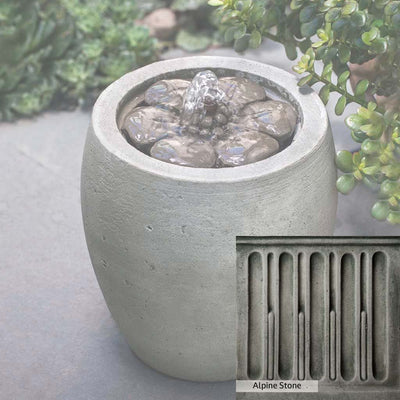 Alpine Stone Patina for the Campania International M-Series Camellia Fountain, a medium gray with a bit of green to define the details.