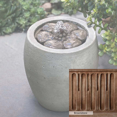 Brownstone Patina for the Campania International M-Series Camellia Fountain, brown blended with hints of red and yellow, works well in the garden.